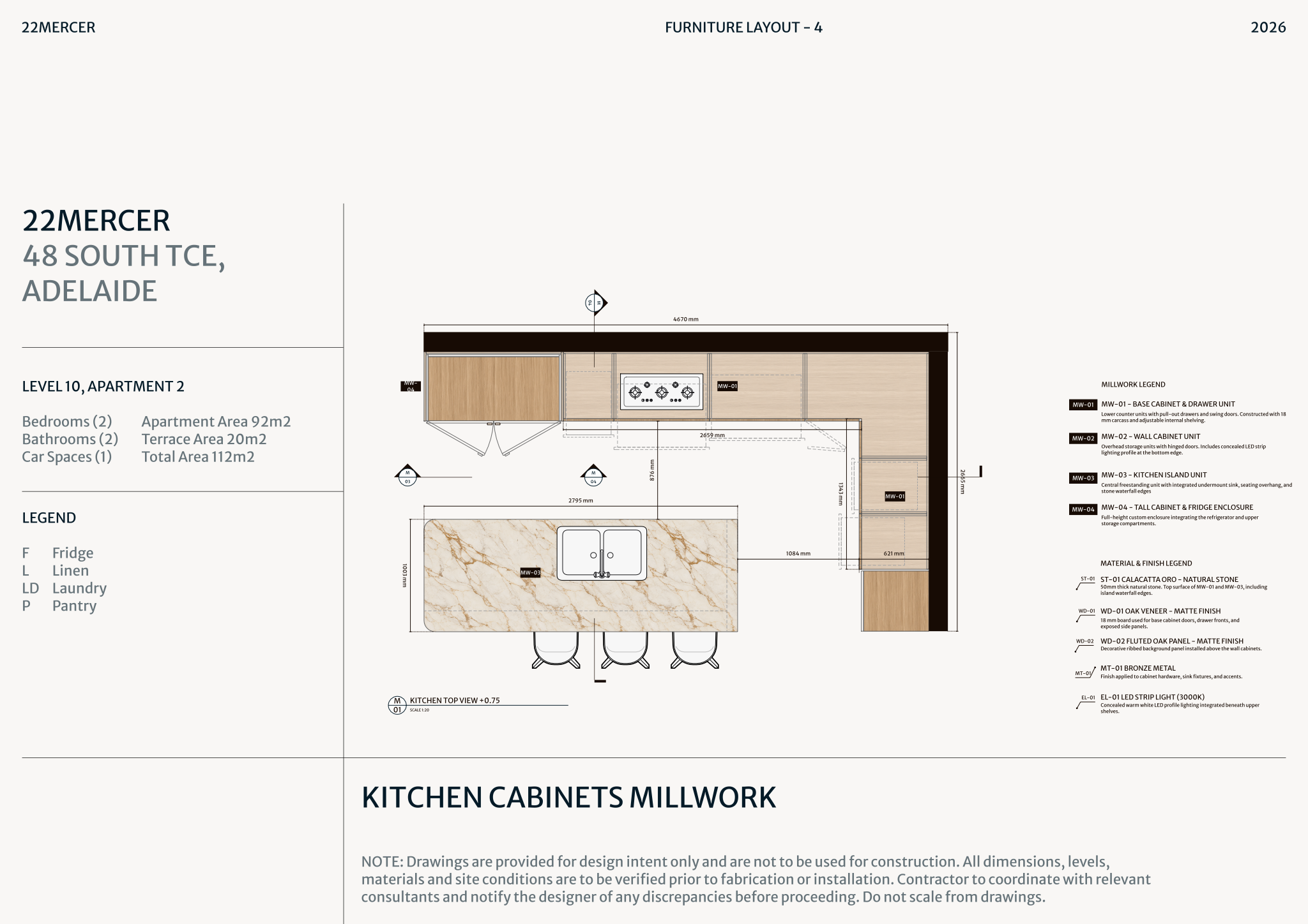 Page from the 22 MERCER - Millwork drawings template