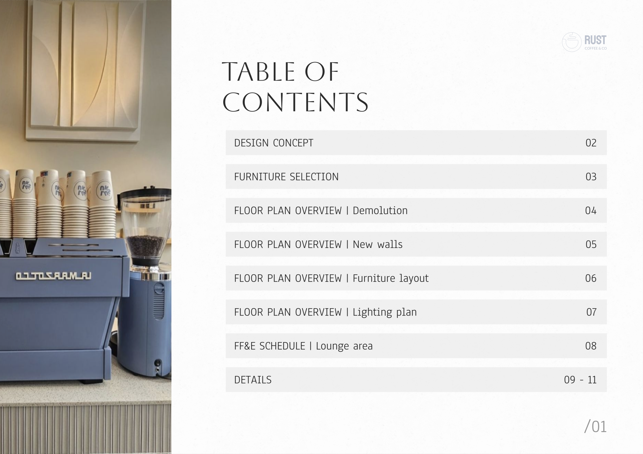 Coffee shop drawing set template preview