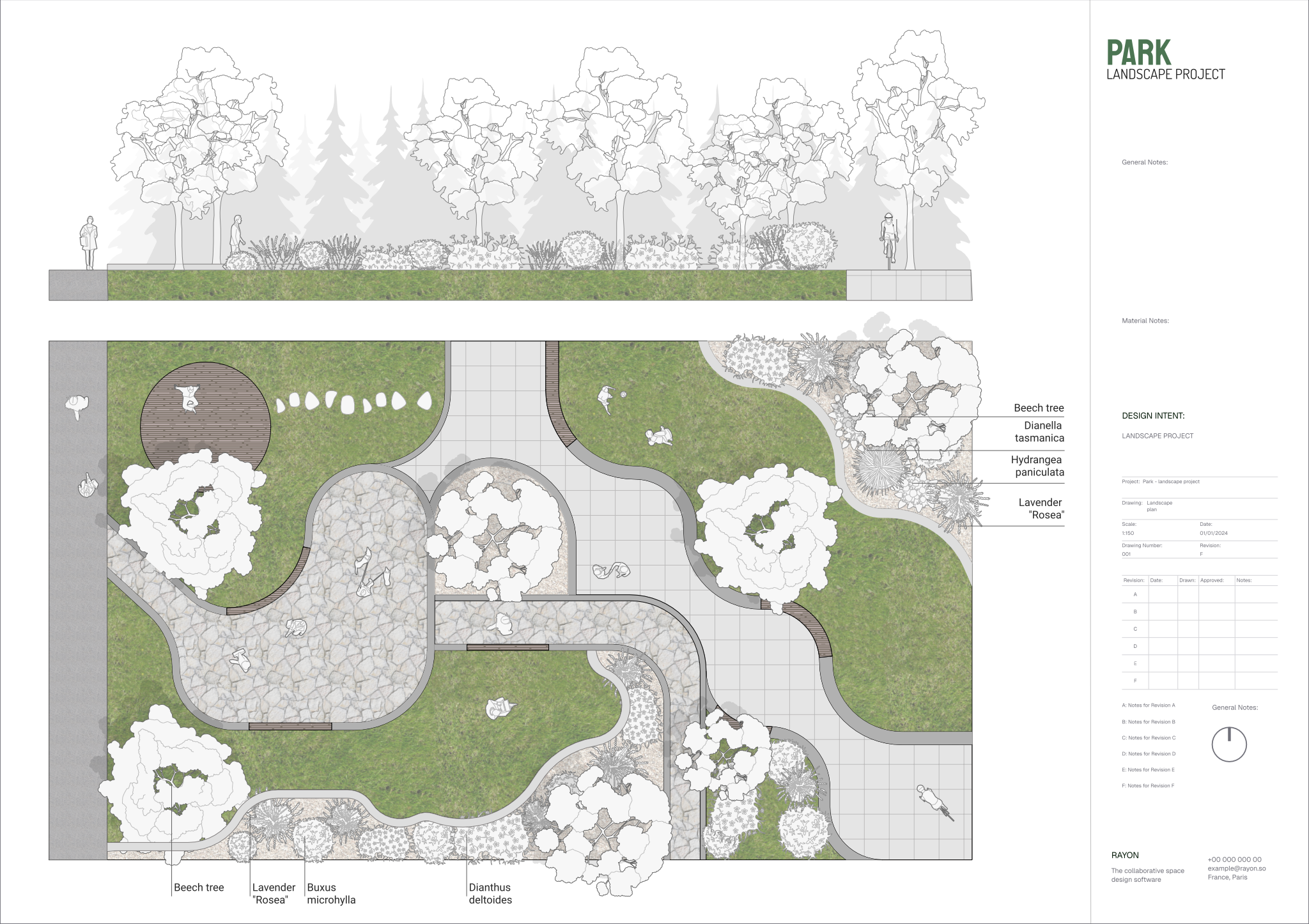 Park landscape design template preview