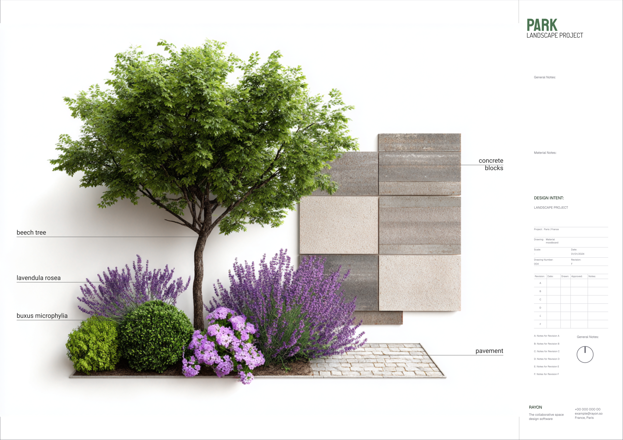 Page from the Park landscape design template