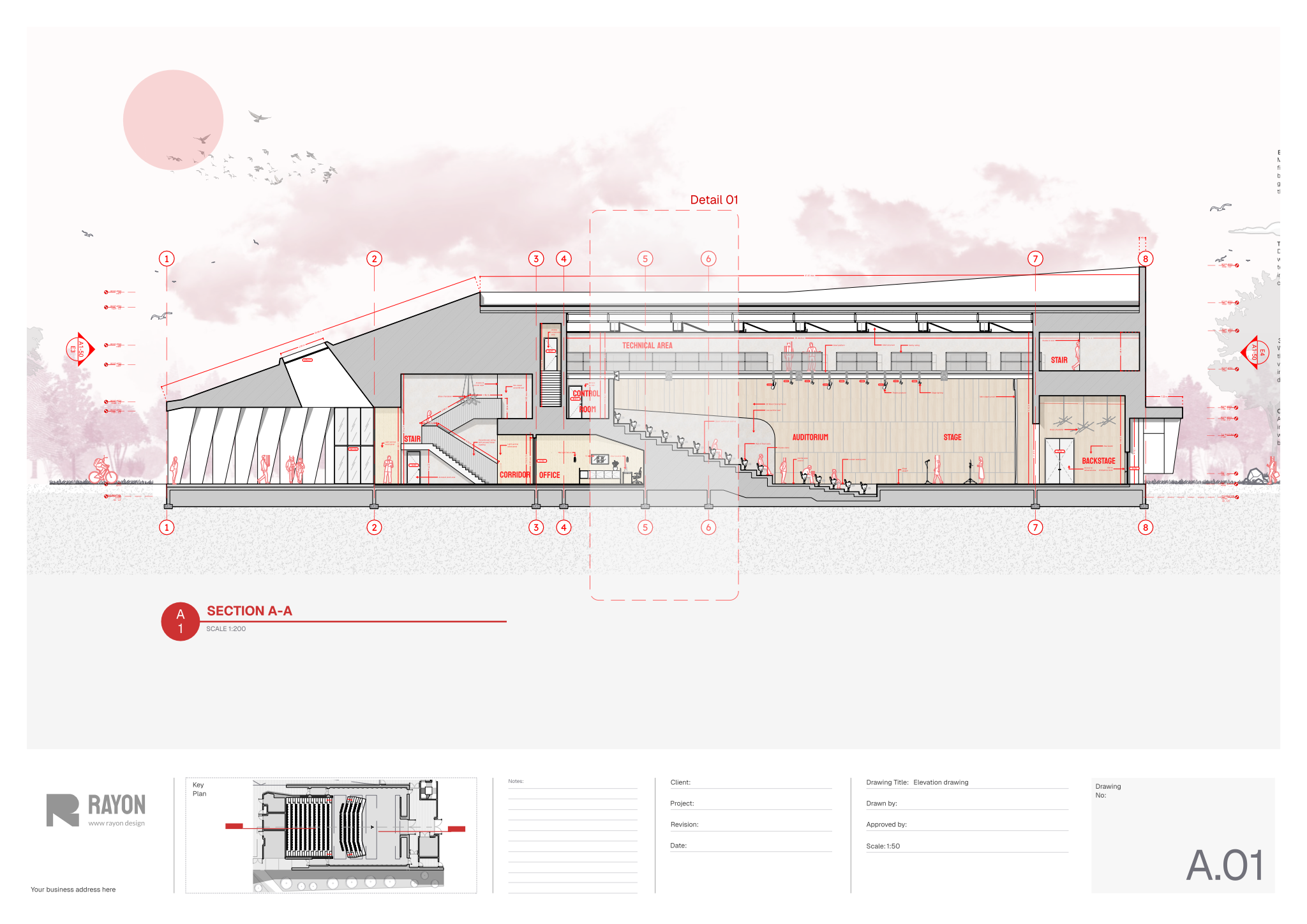 Auditorium layout template preview
