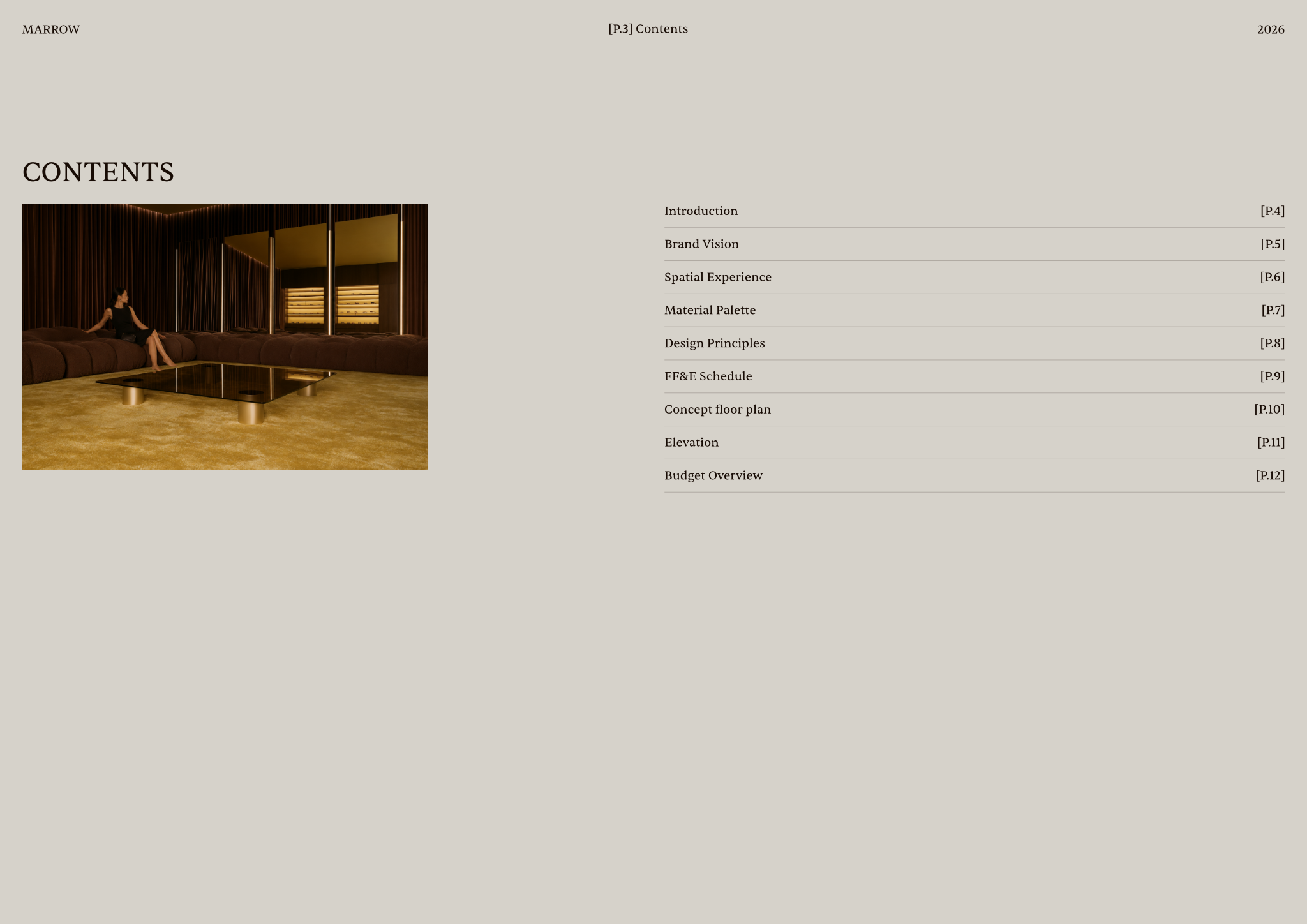 Page from the Concept deck - Luxury retail template