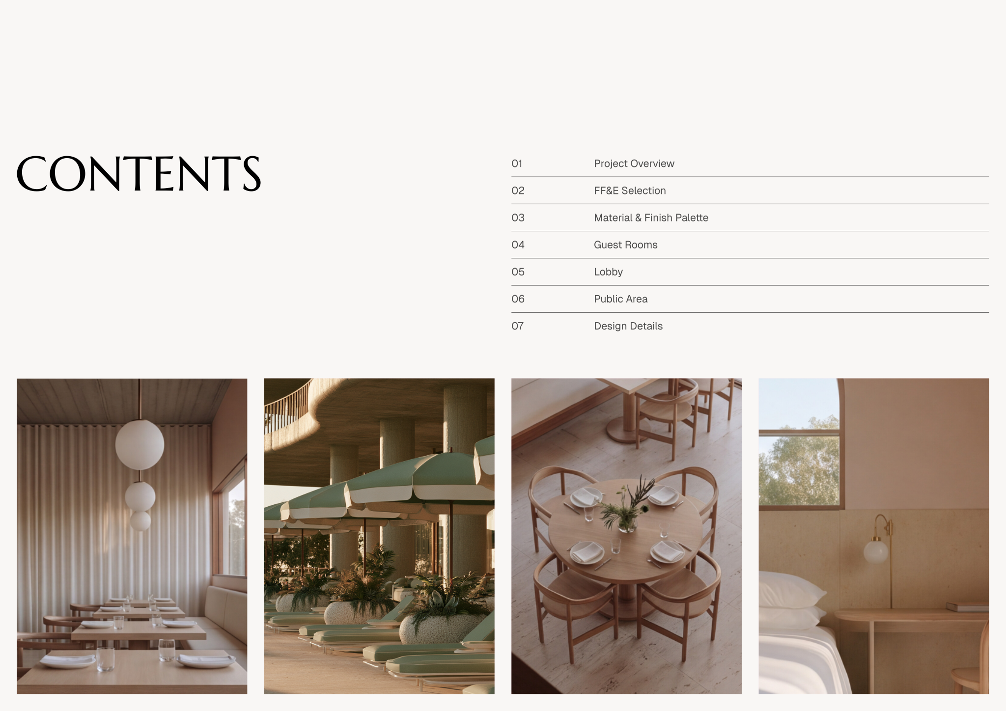 Page from the Concept deck - SOLANA Boutique Hotel template
