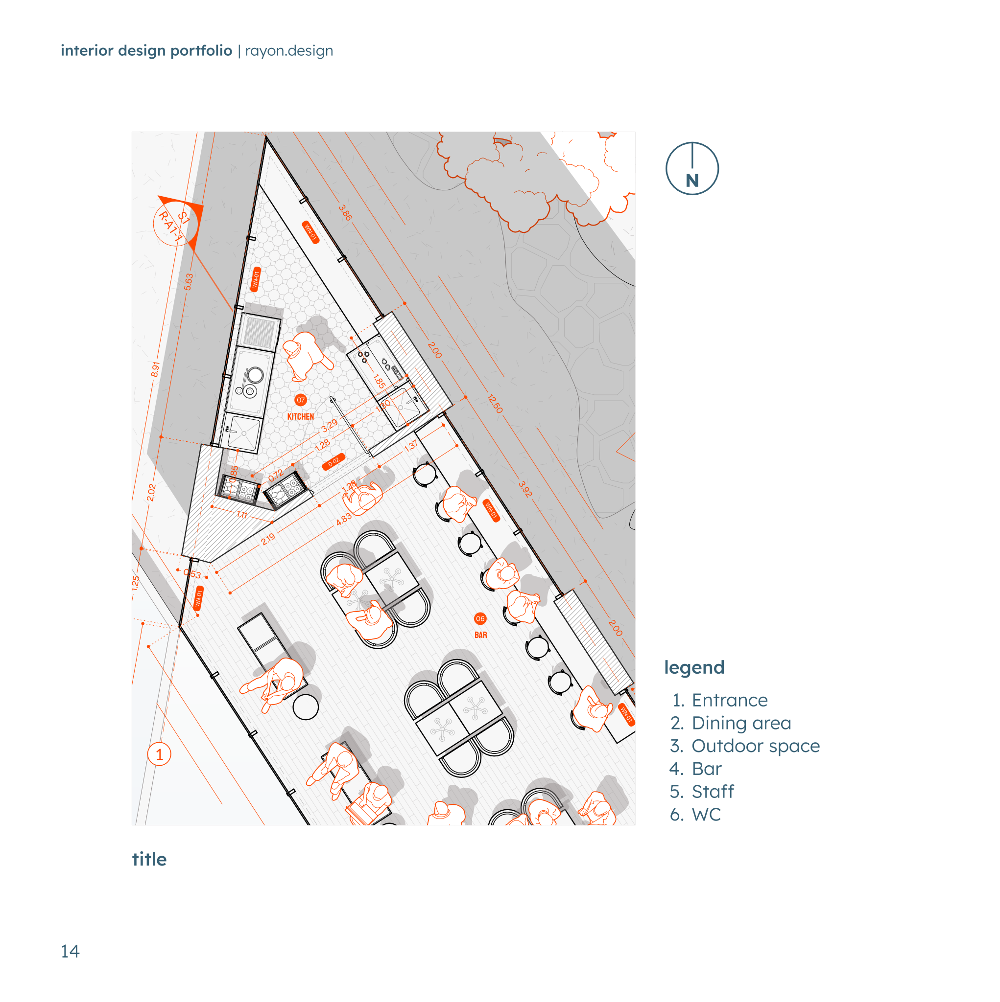 Page from the Interior design portfolio template