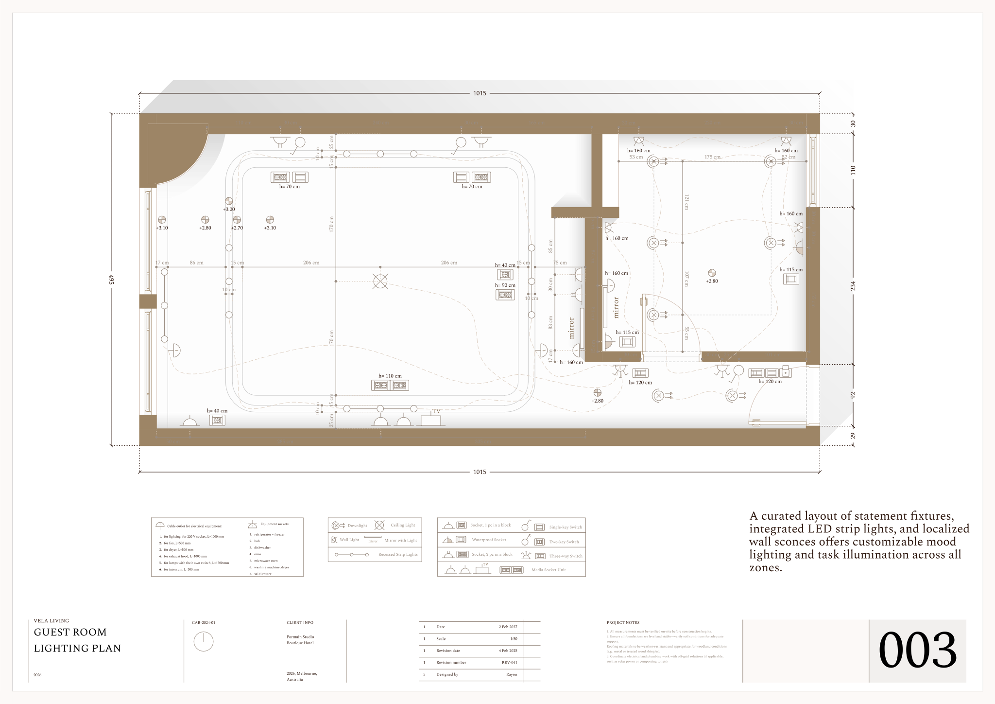 Page from the Millwork & fixtures - Luxury hotel template