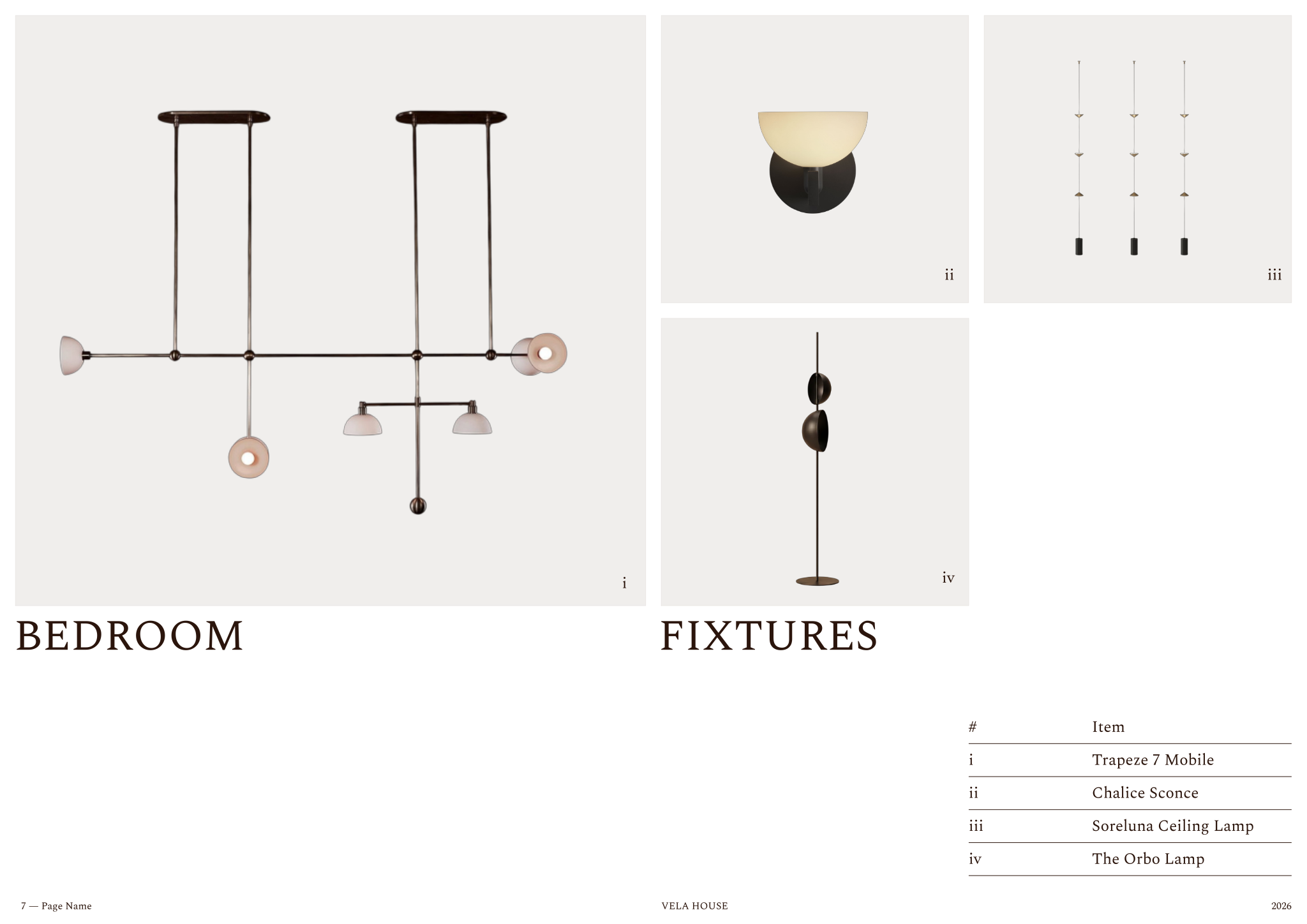 Page from the Millwork & fixtures - Luxury hotel template