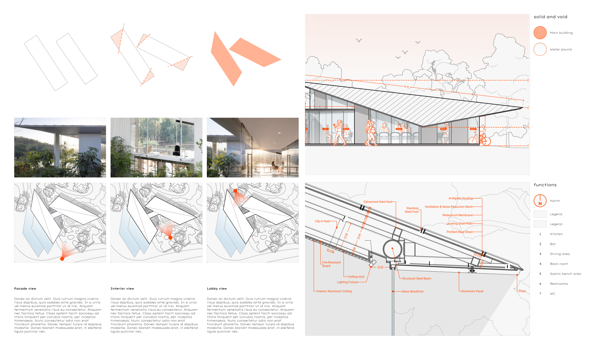 Page from the Orange-style architecture portfolio template