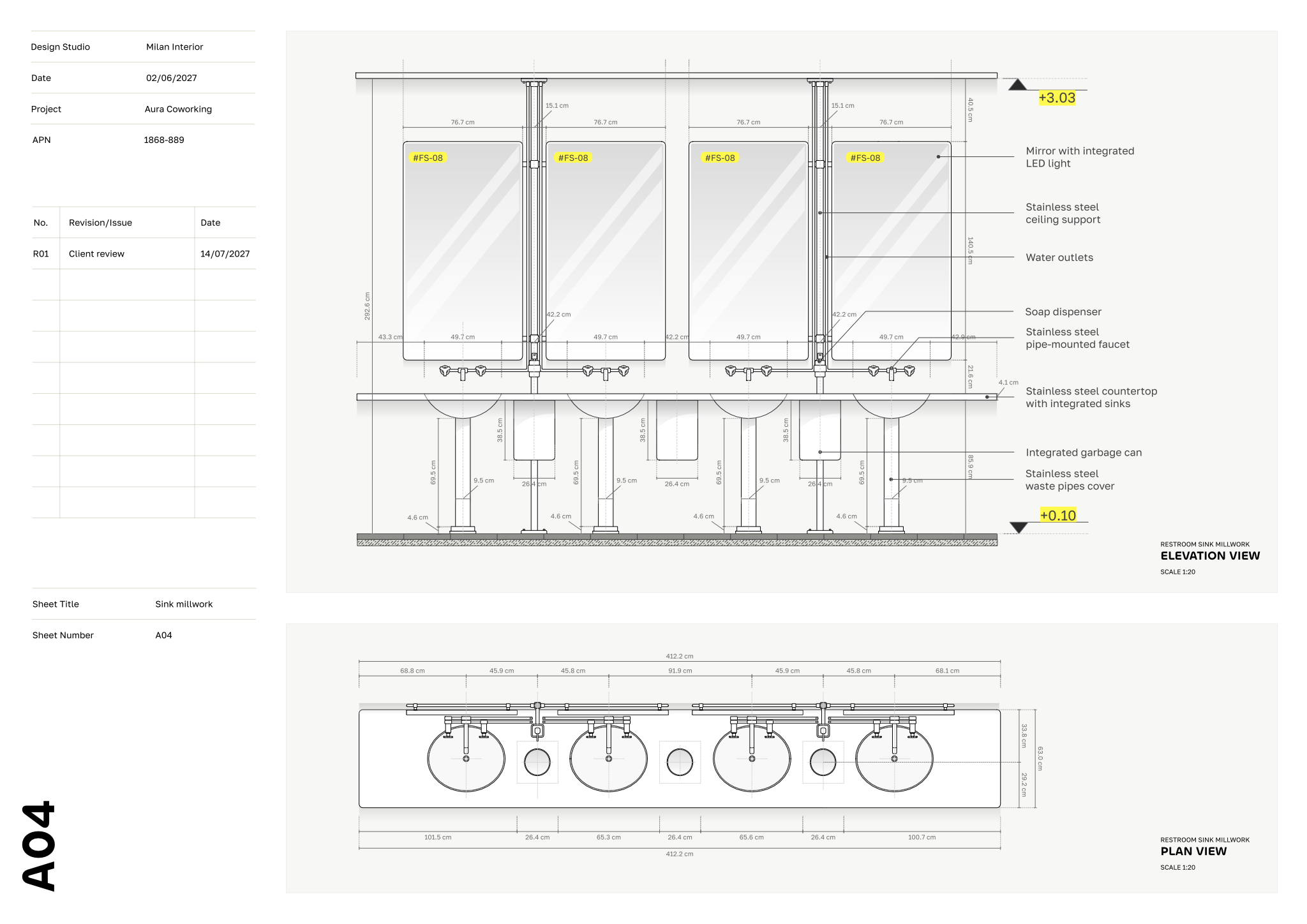Page from the Restroom millwork | Contemporary template